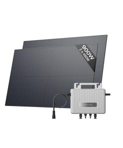 Kit Fotovoltaico da balcone EcoFlow STREAM | 900w | 2x 450W Pannelli Solari FV+ 2 x Supporto-Balcone | 600W microinverter grid tie | Controllo Wi-Fi/app
